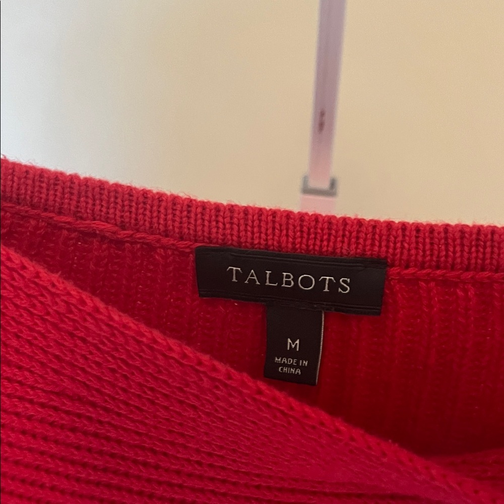 Talbots Red Ribbed Sweater - Picture 2 of 5
